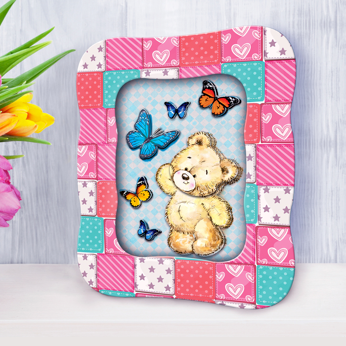 3D картина - объемная аппликация "Радостный мишка"