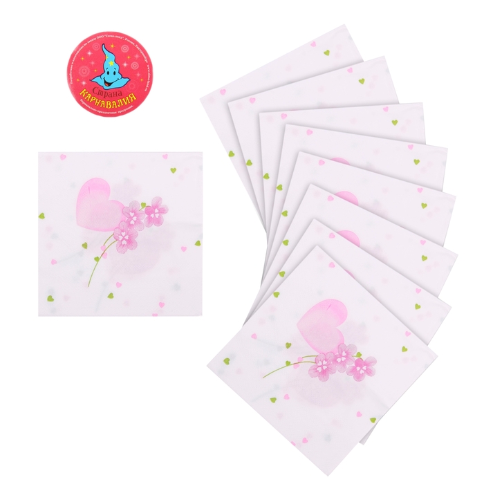 Салфетка 25*25 "Сердечки" (набор 20 штук)