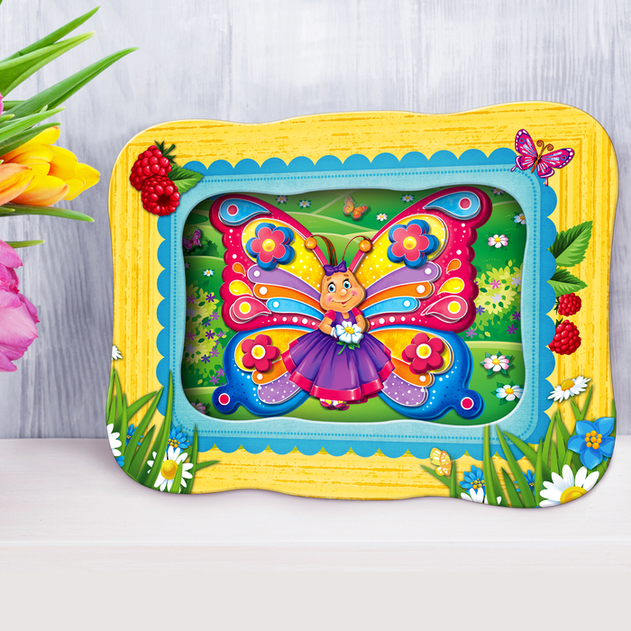 3D картина - объемная аппликация "Бабочка-красавица"