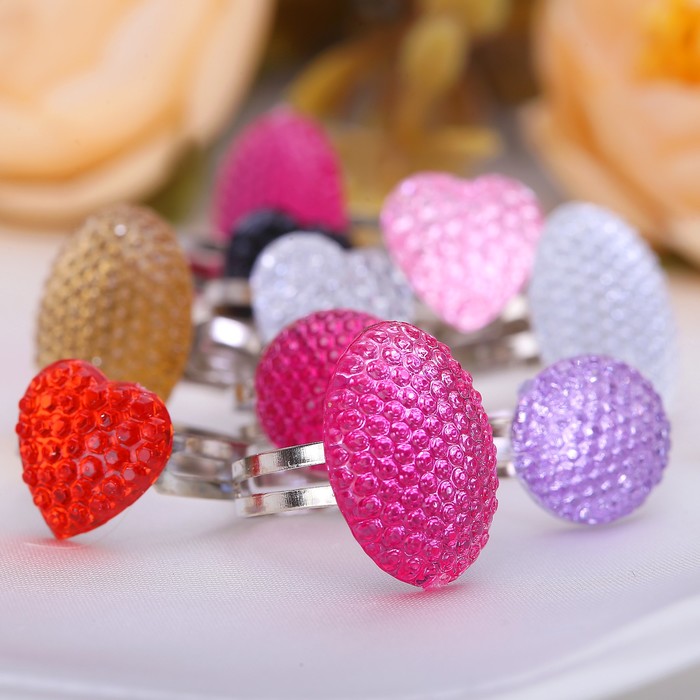 Кольцо детское "Выбражулька" блестка, цвет МИКС, безразмерное, форма МИКС