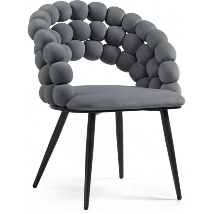 

Стул на металлокаркасе Ball металл/велюр, черный/серый 61x60x81 см