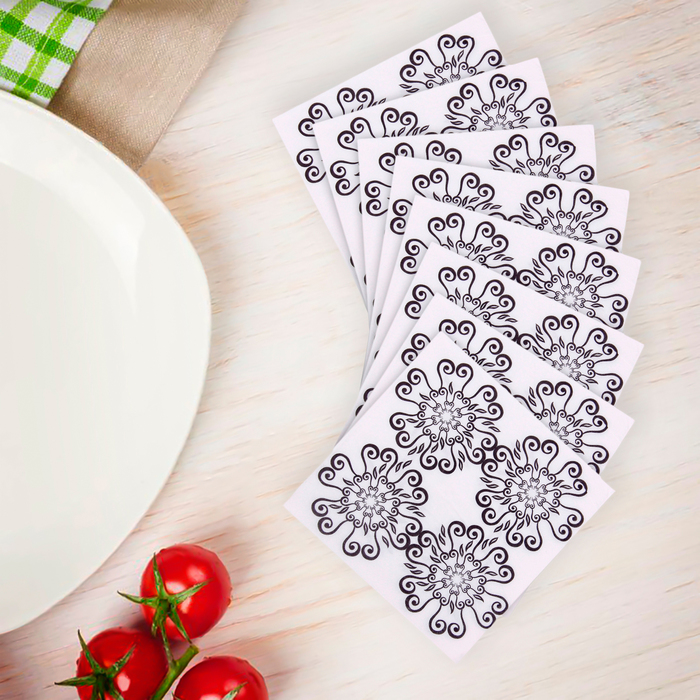 Салфетки бумажные (набор 20 шт) &quot;Эскиз&quot; 33*33 см, цвет черный