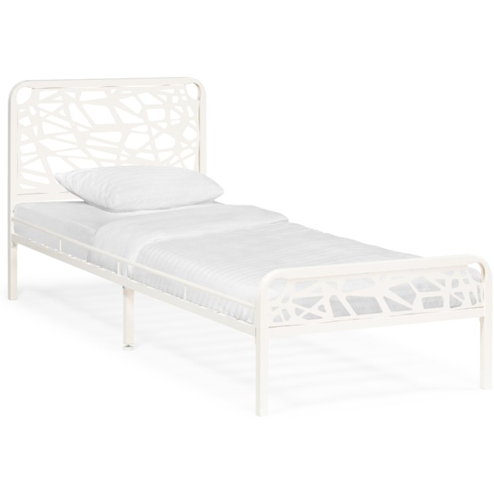 Кровать Кубо 90х200 белый металл, белый 900х2000