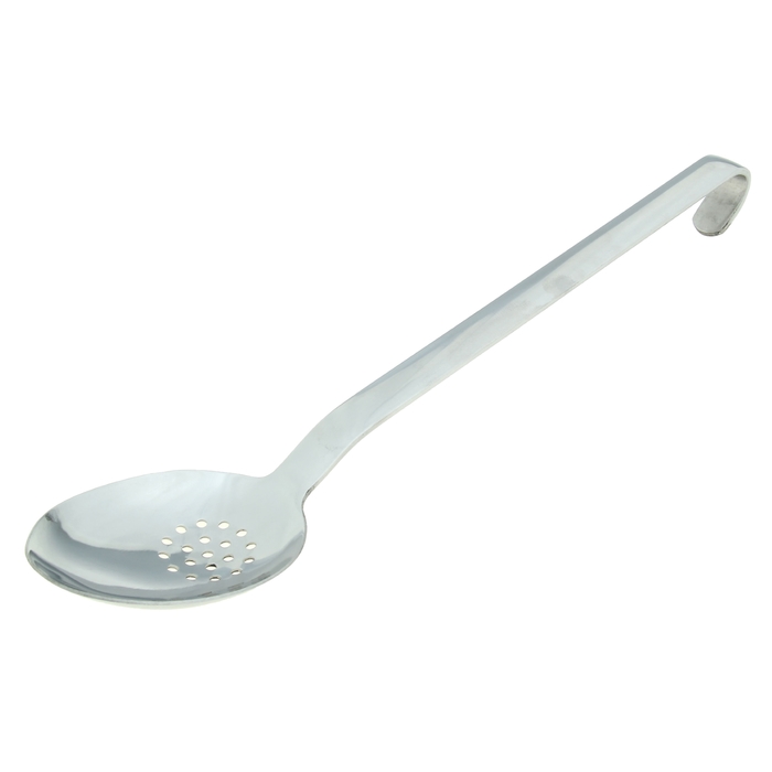 Ложка гарнирная цельнотянутая перфорированная 37 см, толщина стали 3 мм