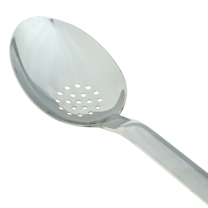 Ложка гарнирная цельнотянутая перфорированная 37 см, толщина стали 3 мм
