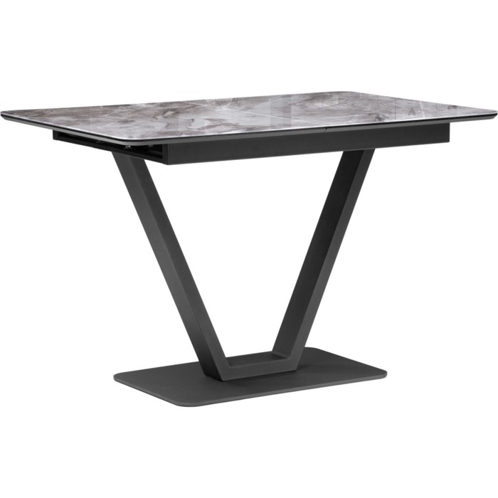 Стол стеклянный Бугун металл, мрамор серый/черный 80x120x77 см