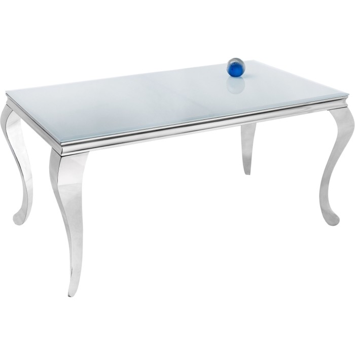 Стол стеклянный Sondal металл, хром/белый 160x90x75 см sondal 160 черный стол стеклянный серый металл