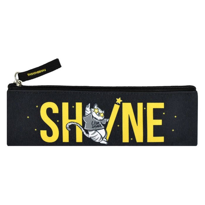 Пенал мягкий 1 отделение 60 х 200 мм плоский Феникс Кот чёрныйжёлтый 65312 174₽