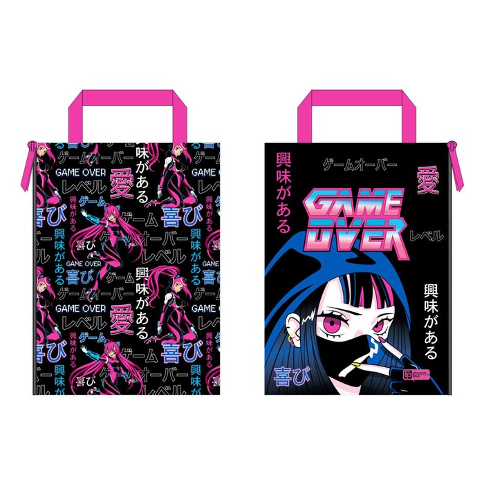 Папка с ручками текстиль А4 330250 Феникс Кибераниме вертикальная 66221 374₽