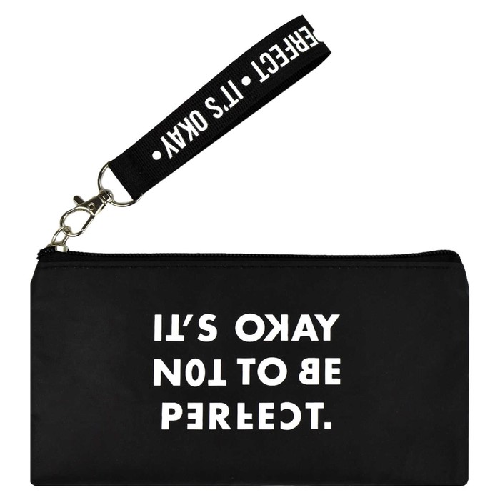 Пенал мягкий 1 отделение 100 х 195 мм плоский светоотражающий элемент Феникс Твои правила чёрный 64975 297₽