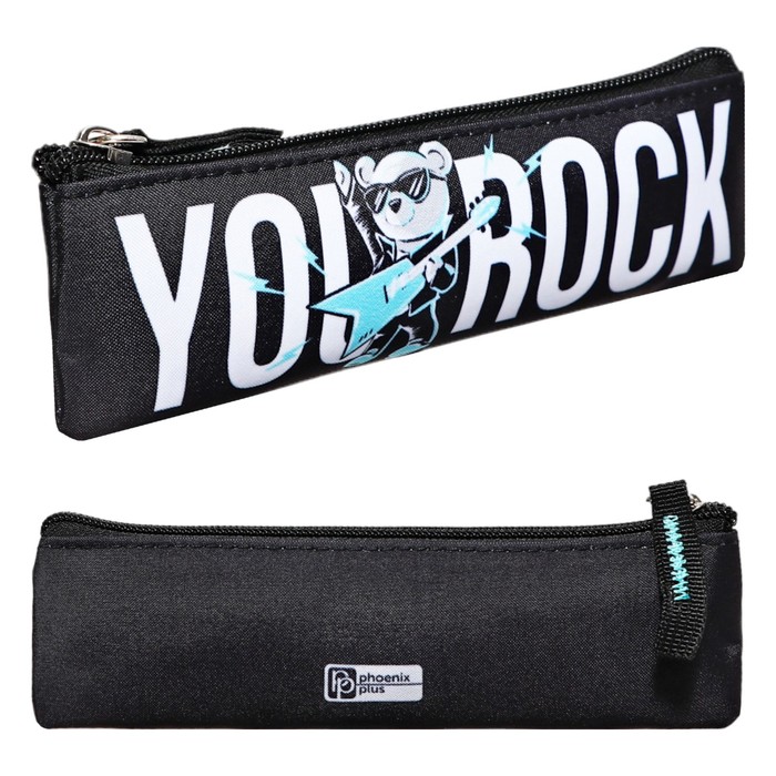 Пенал мягкий 1 отделение 60 х 200 мм плоский Феникс Рок чёрный 65313 174₽