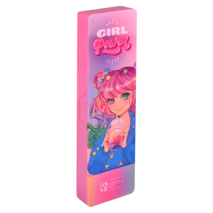 Пенал пластиковый футляр 5520025 Феникс Розовая девочка дев роз 65339 159₽