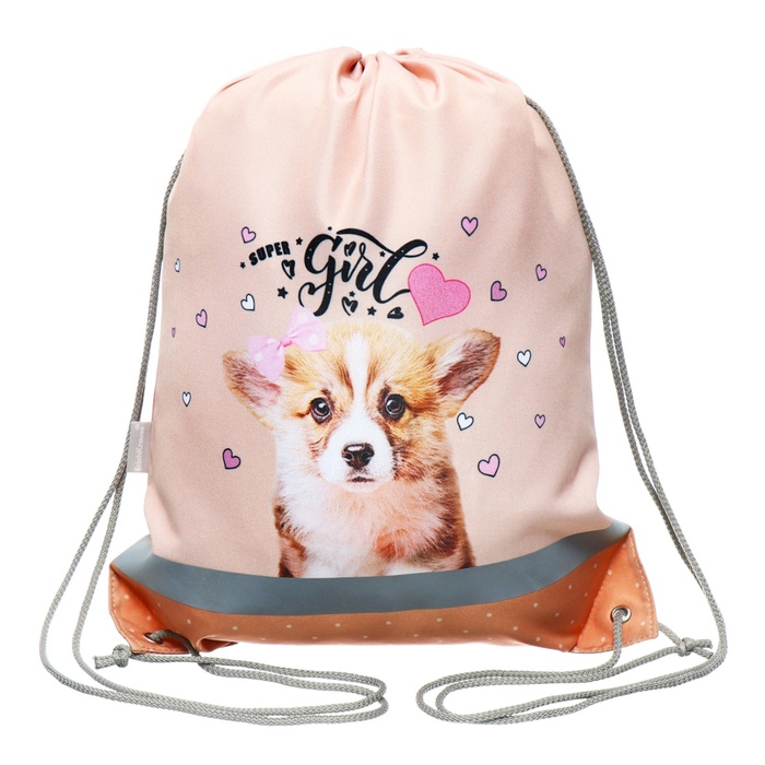 Мешок для обуви 440 х 365 мм ErichKrause плотность 300D со светоотражающей полосой Corgi Puppy 535₽