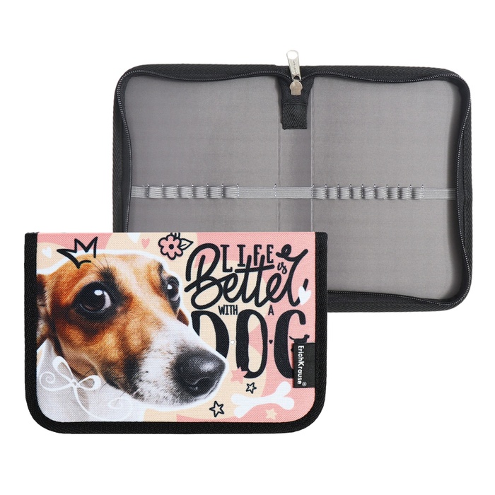 Пенал 1 секция 135 х 205 х 30 мм текстильный ErichKrause Jack Russell 60208 382₽