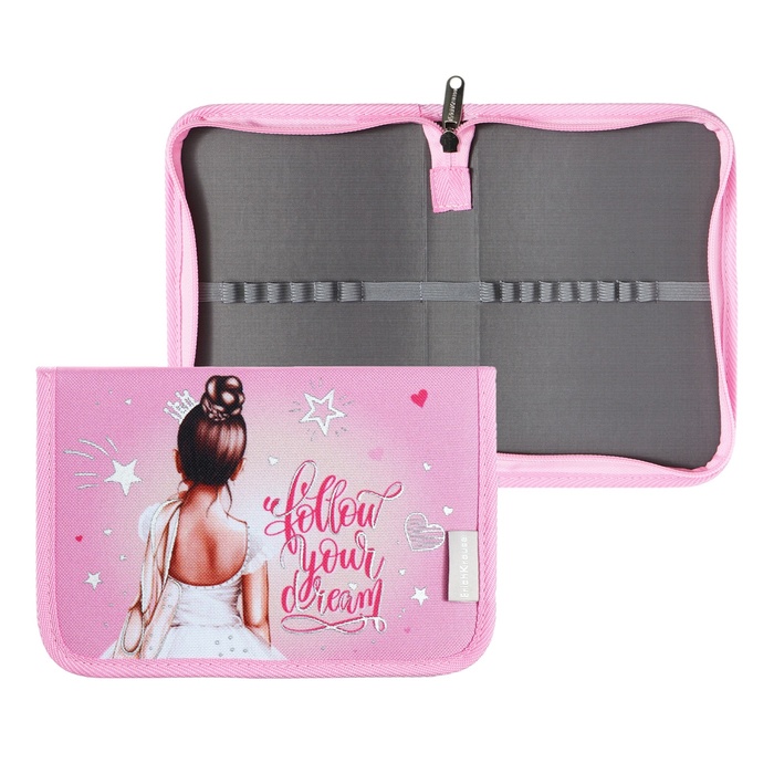 Пенал 1 секция 135 х 205 х 30 мм текстильный ErichKrause Pointes 59907 504₽