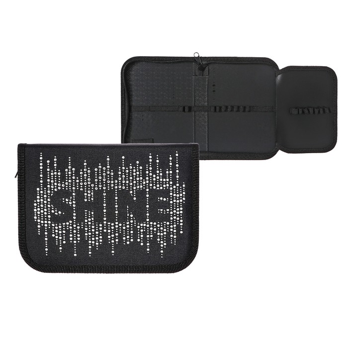 Пенал 1 секция 130 х 190 х 30 мм с откидной планкой ПКТ 07-22-19 Shine ламинированный картон рисунок с эффектом металлика 345₽