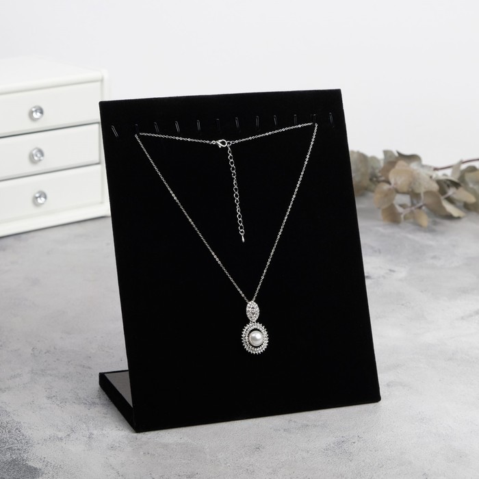 Подставка под кулон, цепь, браслет, цвет чёрный, бархат, 12 крючков 20*9*25,5