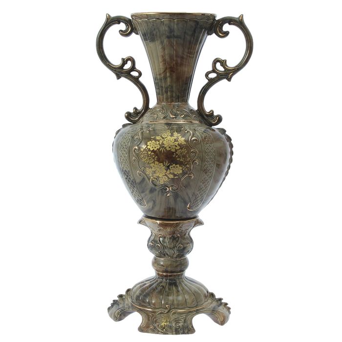 Ваза напольная "Валенсия" коричневый малахит