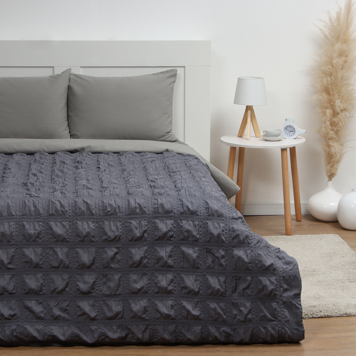

Покрывало LoveLife Texture: dark gray, 200*230±5см, микрофайбер, 100% п/э