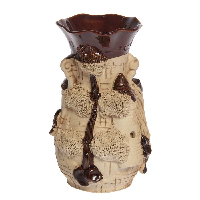 Ваза "Лакшми" малая, бежево-коричневая