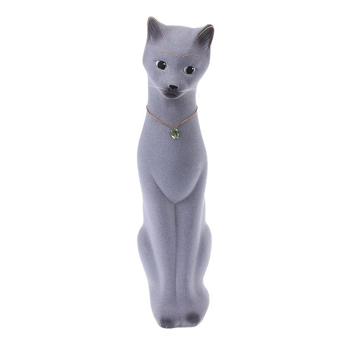 Копилка "Кошка Диана" флок, серая