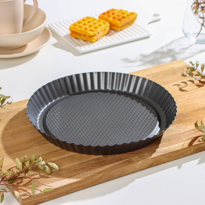 Форма для выпечки 27 см "Жаклин. Рифленый круг", антипригарное покрытие