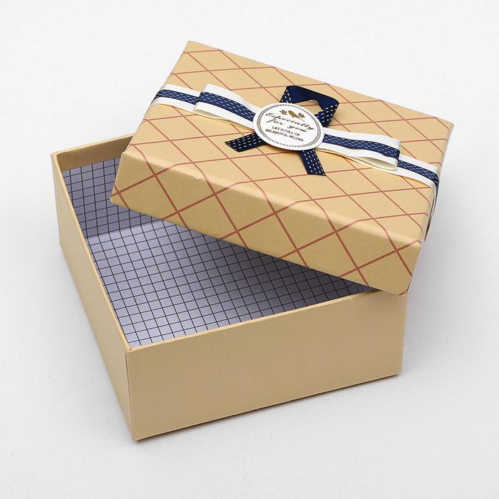 Набор коробок 4в1 крафт "Сетка", 26,5 х 26,5 х 12 - 15 х 15 х 7,5 см