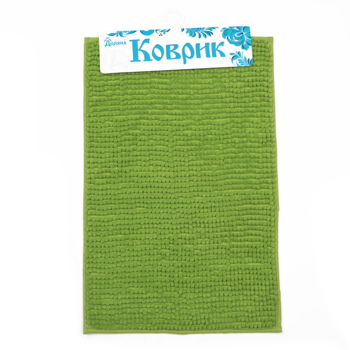 Коврик для ванной "Букли", цвет зеленый