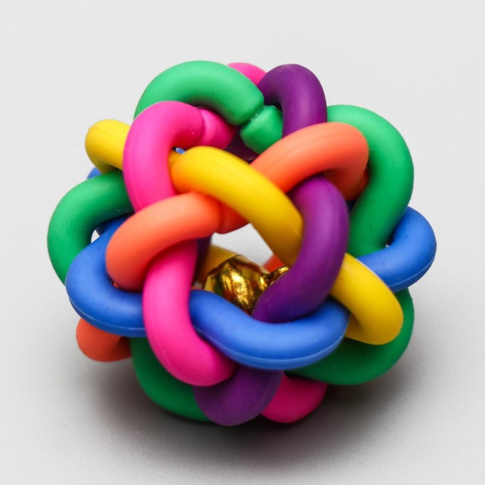 фото Игрушка резиновая "молекула" с бубенчиком, 4 см, микс цветов пижон