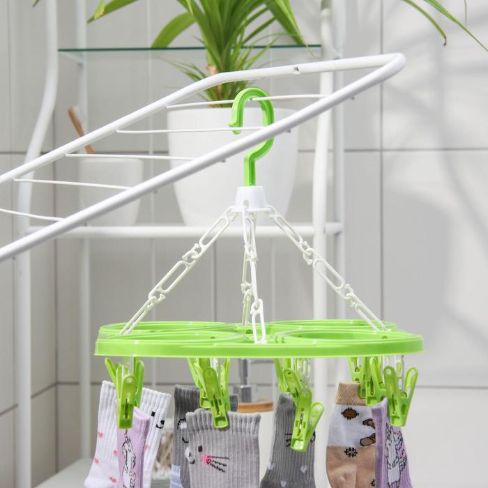Сушилка для белья подвесная, 20 прищепок, цвет МИКС