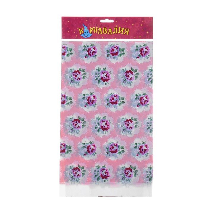 Скатерть "Цветы", цвет: розовый, 108х180 см