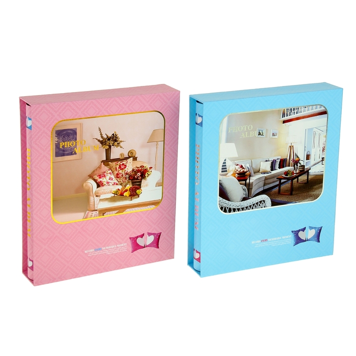 Фотоальбом на 200 фото 10х15 см "Гостиная" в коробке, МИКС