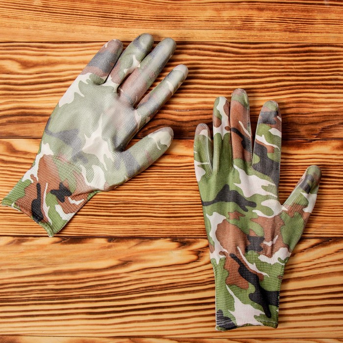 Перчатки нейлоновые, с латексной пропиткой, размер 9, цвет МИКС