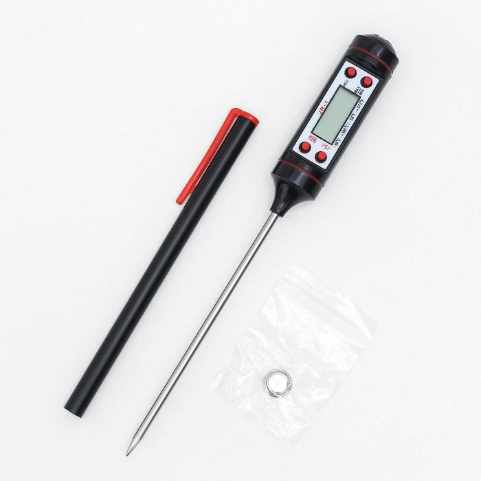 Термометр (термощуп) электронный на батарейках, в чехле термощуп zigmund