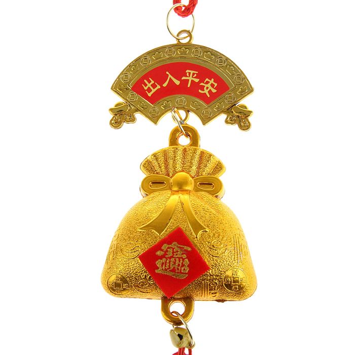 Подвеска с денежным мешком и веером "К деньгам и счастью"