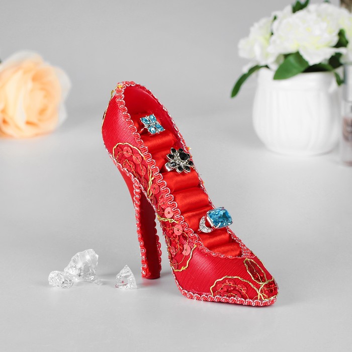 Подставка под кольца "Туфелька", 4,5*14*12, цвет красный