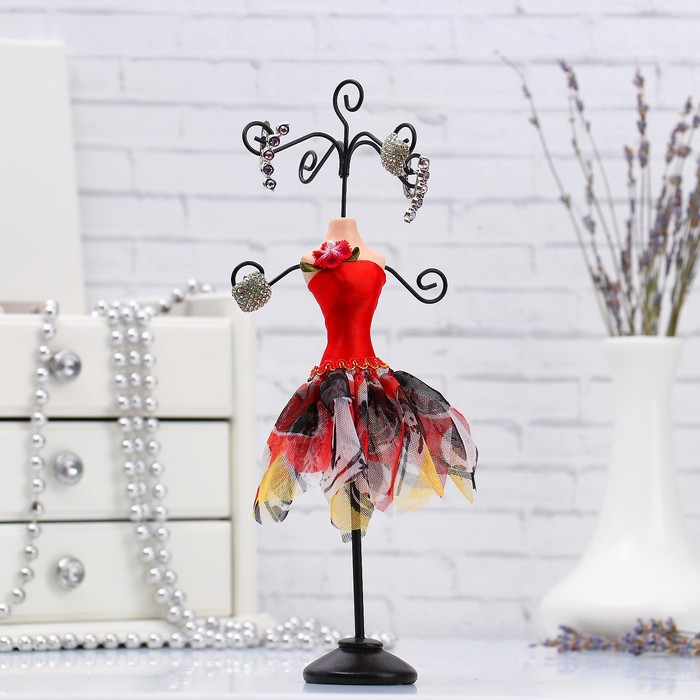 Подставка для украшений "Силуэт девушки в платье" ВЫСОТА Н=22,5, цвет микс