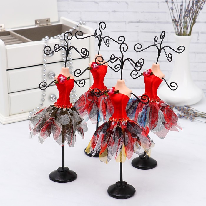 Подставка для украшений "Силуэт девушки в платье" ВЫСОТА Н=22,5, цвет микс