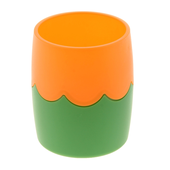 цена Подставка-стакан для пишущих принадлежностей Стамм, школьная, двухцветная, зелено-оранжевая