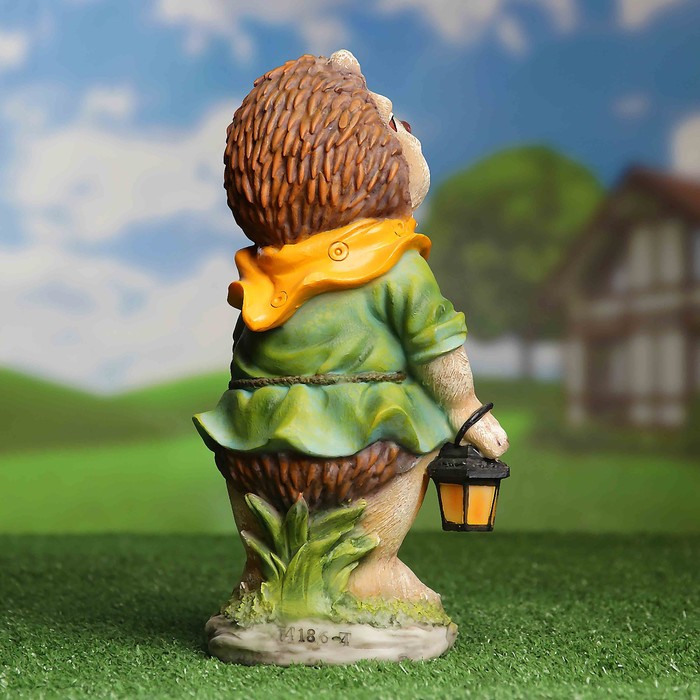 Садовая фигура "Ёжик с фонариком"