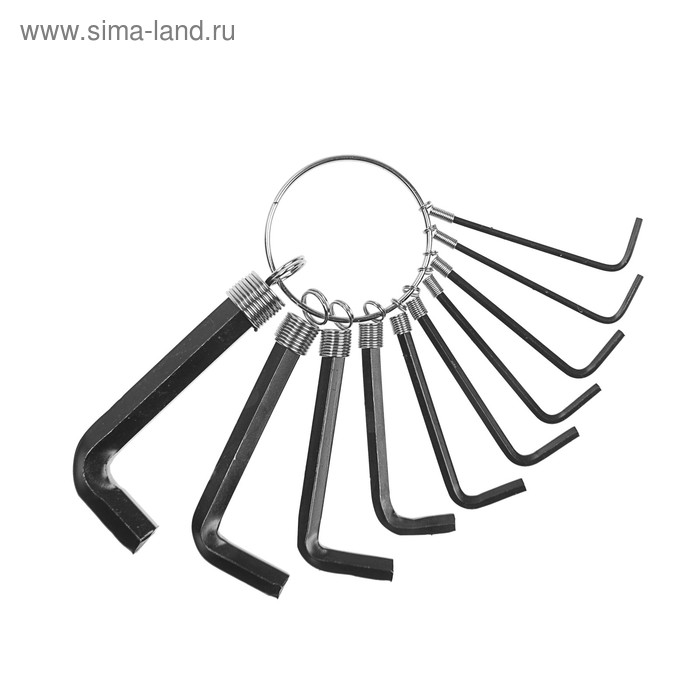 Набор ключей шестигранных на кольце ТУНДРА, 1.5 - 10 мм, 10 шт. набор ключей торцевых шестигранных 1 5 12мм 10 шт avs hks 10 a40163s