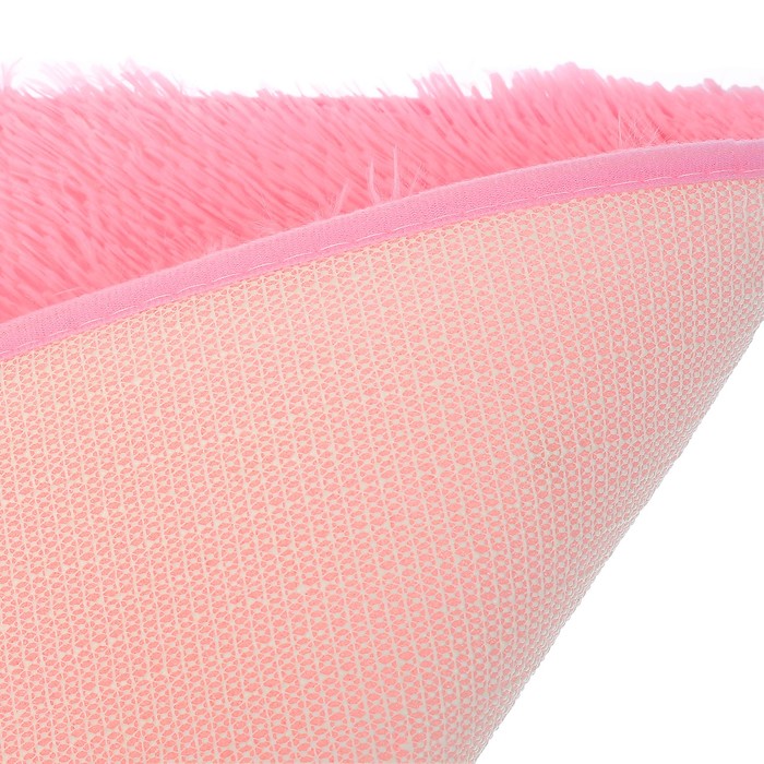 Коврик для ванной "Пушистик ", прямоугольный, цвет розовый