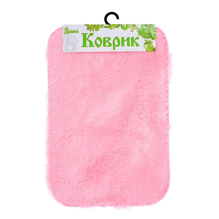 Коврик для ванной "Пушистик ", прямоугольный, цвет розовый