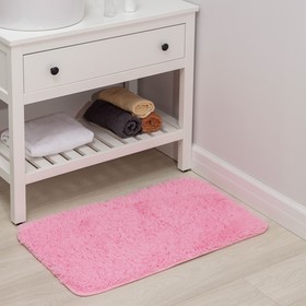Коврик для ванной прямоугольный Доляна «Пушистик», 50×80 см, цвет розовый Ош