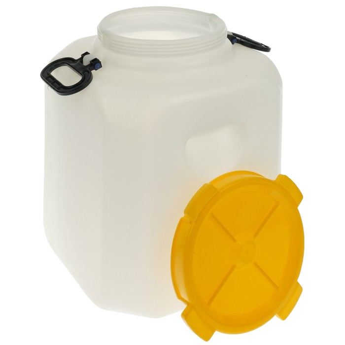 Фляга пищевая, 40 л, горловина 19 см, квадратная, белая