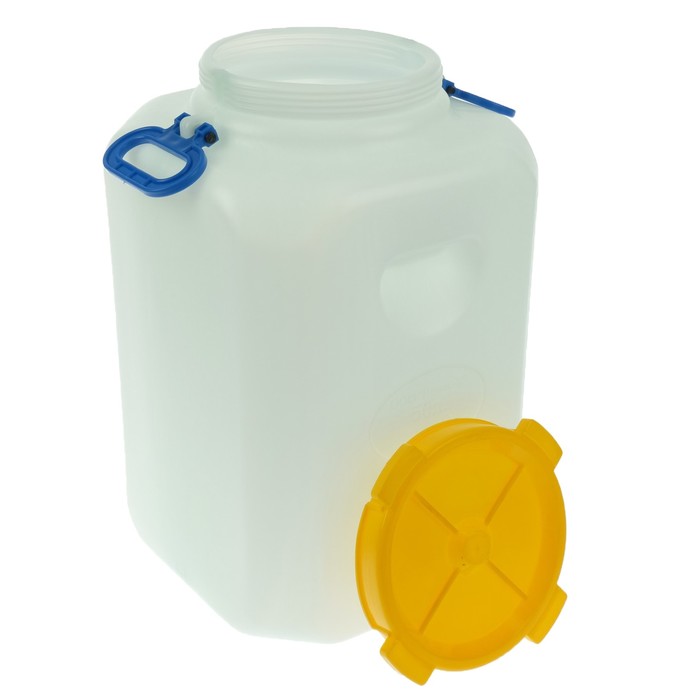 Фляга пищевая, 50 л, горловина 19 см, квадратная, белая