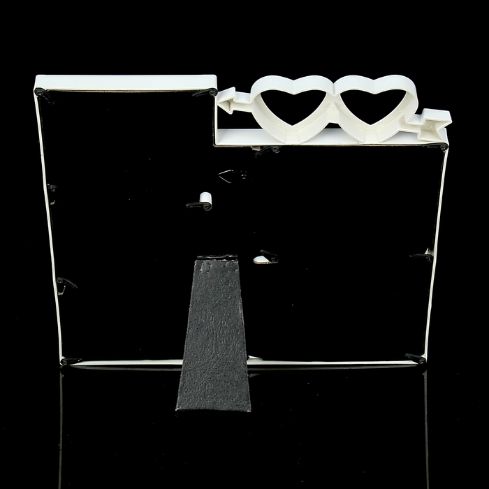 Фоторамка на 4 фото 10х10 см, 10х15 см "Два сердца" белая