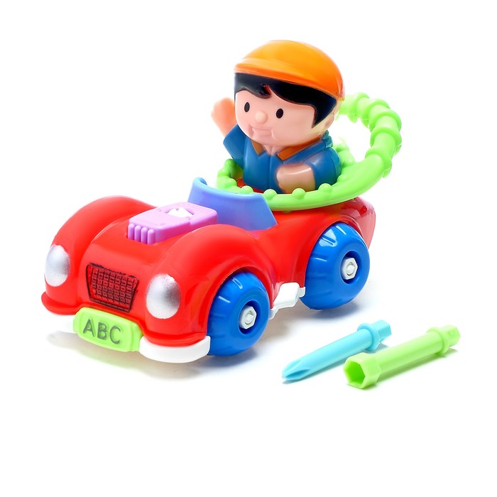 Конструктор для малышей «Забавный автомобилист», 18 деталей, цвета МИКС