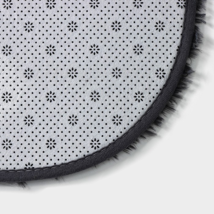 Коврик для ванной "Пушистик" овальный, цвет дымчатый