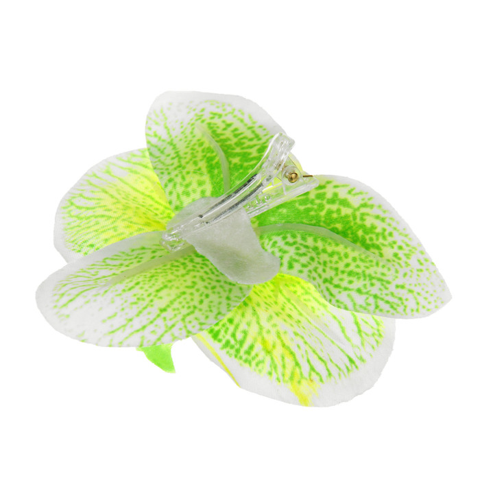Зажим "Орхидея", цвет бело-зеленый
